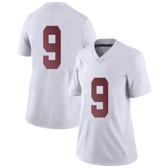 Alabama Crimson Tide Women's Bryce Young #9 No Name White NCAA Nike Authentic Stitched College Football Jersey QZ16L45DJ